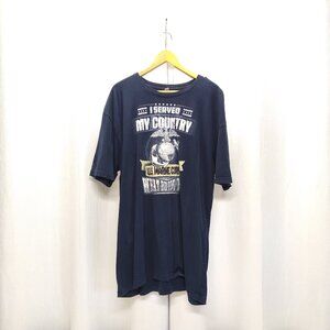 Next Level Apparel I Served My Country U.S.M.C. "What Did You Do?" Blue T-Shirt
